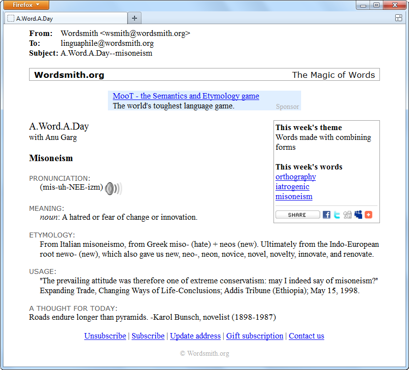 A.Word.A.Day Free Edition sample