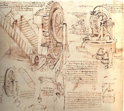A drawing by Leonardo da Vinci in sepia ink