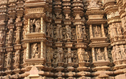 frieze in Khajuraho temples, India