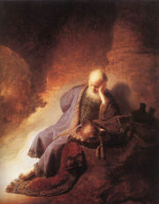 Jeremiah lamenting the destruction of Jerusalem