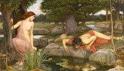Narcissus spurning Echo and falling in love with himself