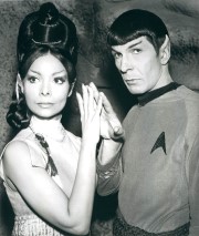 Actors Arlene Martel as T'Pring and Leonard Nimoy as Spock